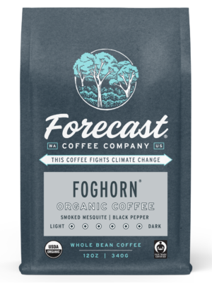 Bag of Foghorn coffee.